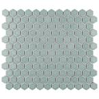 Tribeca 1 in. Hex Glossy Mist 11-7/8 in. x 10-1/4 in. Porcelain Mosaic Tile (8.65 sq. ft. /Case)