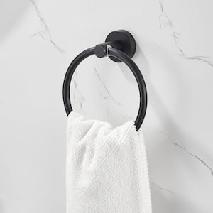 Modern Wall-Mounted Hand Towel Ring in Black