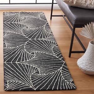 Micro-Loop Charcoal/Ivory 2 ft. x 8 ft. Abstract Geometric Runner Rug