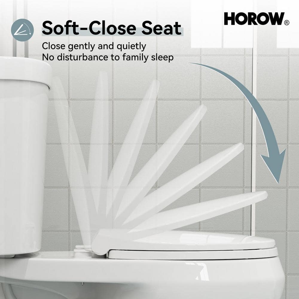 White Vitreous China 21" Tall Round Dual Flush Toilet