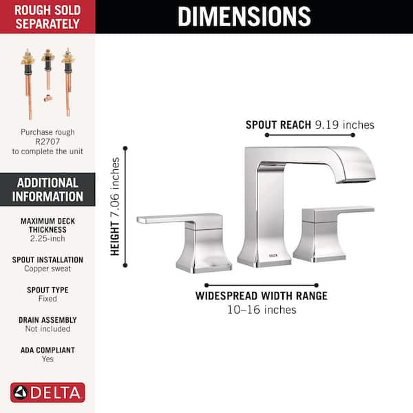 Delta Velum 2-Handle Deck Mount Roman Tub Faucet Trim Kit in