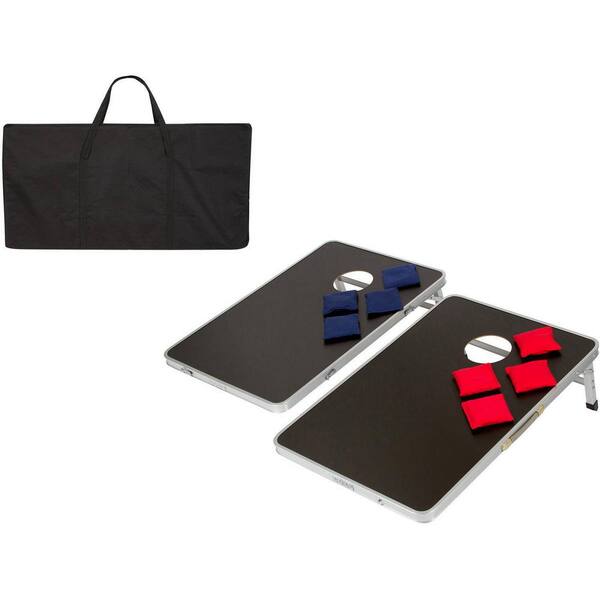 SEGAWE Cornhole Bean Bag Toss Game Set – 4x2FT Foldable Aluminium Frame, Portable, Yard & Garden