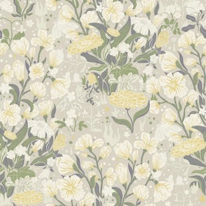 Hava Yellow Meadow Flowers Non-Pasted Non-Woven Paper Wallpaper