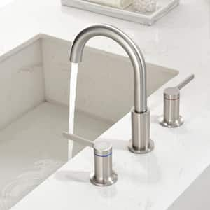 Lora 8 in. Widespread Double-Handle Bathroom Faucet in Brushed Nickel