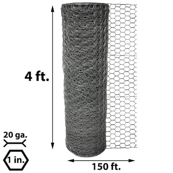 Acorn International 5-ft 20-Gauge Silver Galvanized Steel Chicken Wire Rolled Fencing with Mesh Size 1-in
