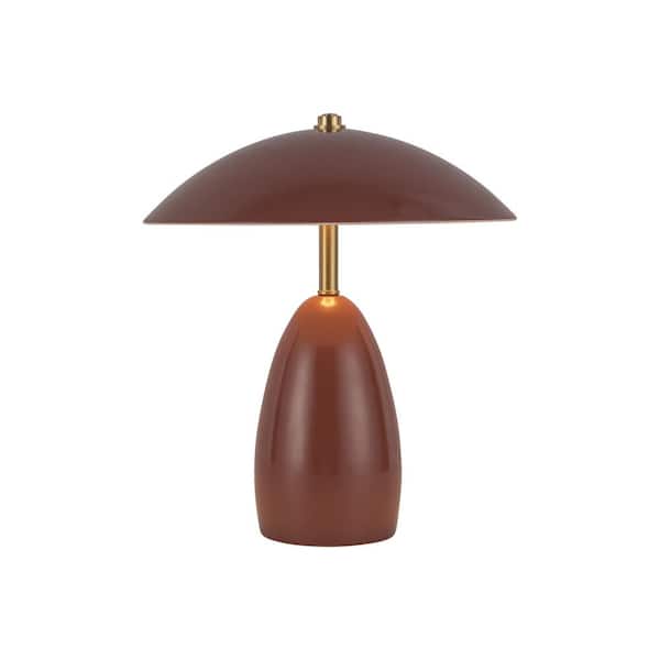 Poppy 9 in. 1-Light 3-Watt Burgundy Integrated LED Table Lamp