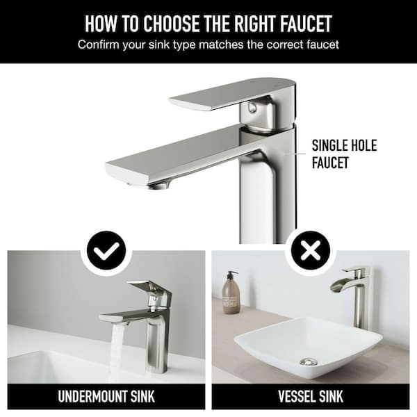 VIGO Davidson Single Handle Single-Hole Bathroom Faucet in Brushed