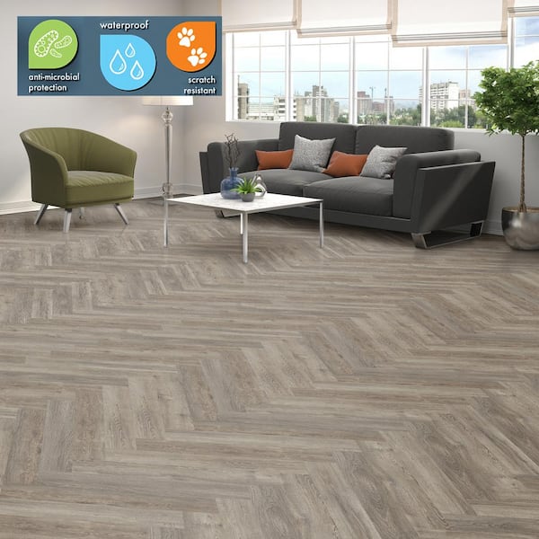 Herringbone Luxury Vinyl Plank Flooring, How Much Does Home Depot Charge For Wood Floor Installation