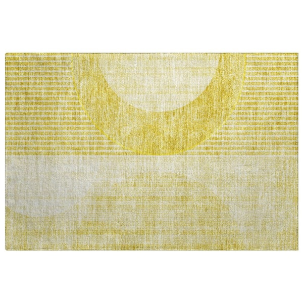 Dream Shag Premium Machine Washable Abstract ADS676 Wheat 2 ft. x 3 ft. Accent Rug