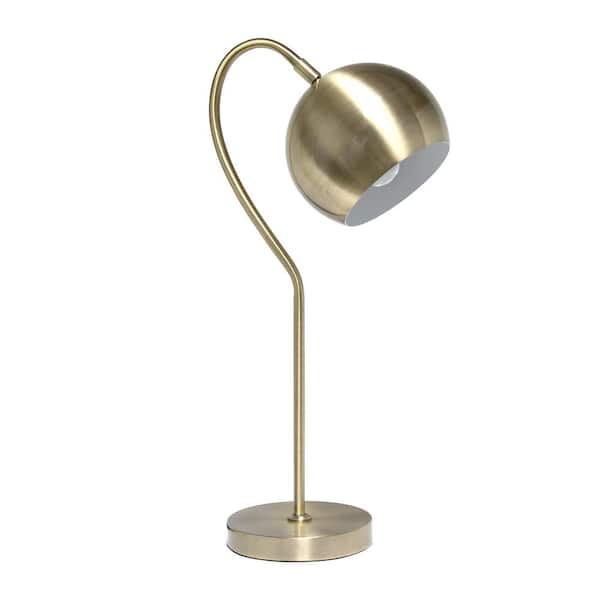 Elegant Designs 20 in. Antique Brass Half Moon Table Lamp LT1061ABS
