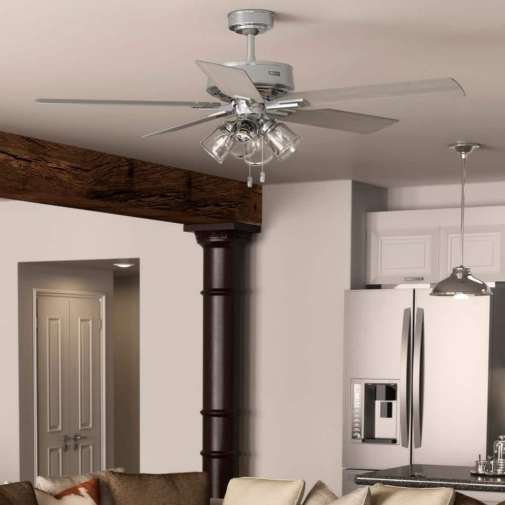 Hunter Beckworth 60 in. Indoor Brushed Nickel Ceiling Fan with
