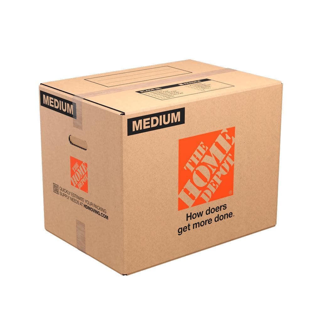 The Home Depot 21 in. L x 15 in. W x 16 in. D HeavyDuty Medium Moving Box with Handles (90Pack