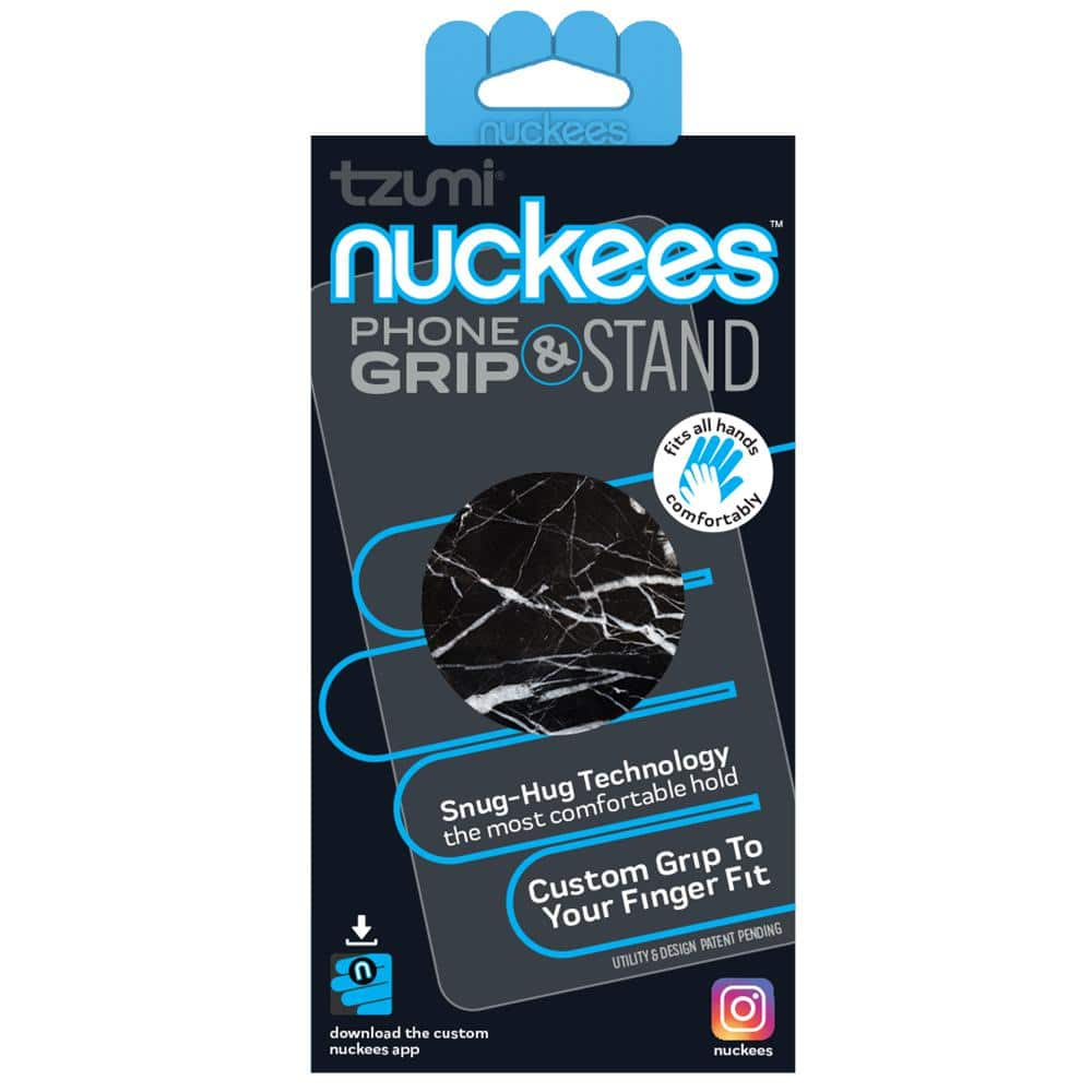 Tzumi Nuckees Phone Grip And Stand Black Marble 5617hd The Home Depot