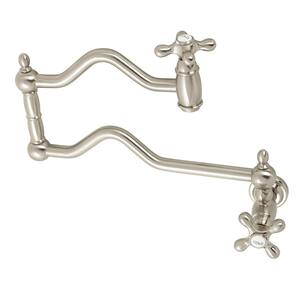 Heritage Wall Mount Pot Filler in Brushed Nickel