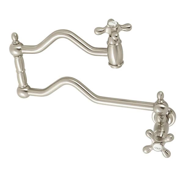 Heritage Wall Mount Pot Filler in Brushed Nickel