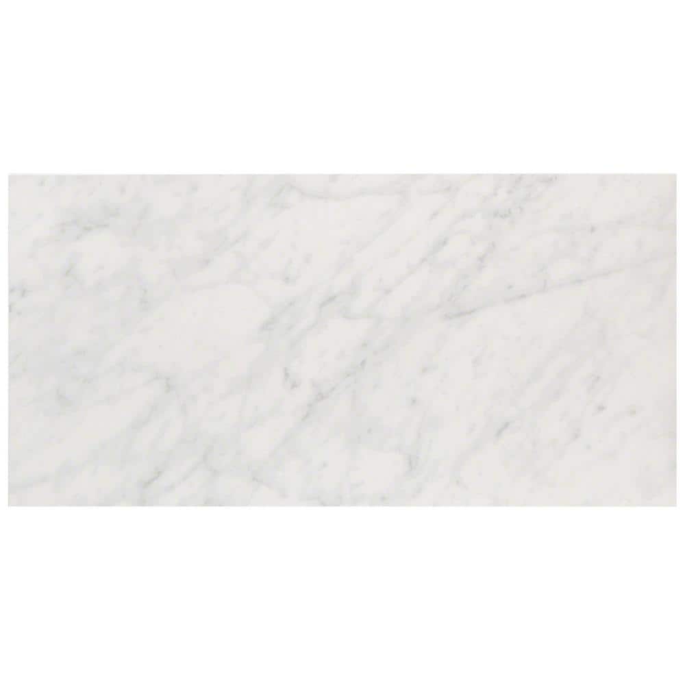 Grace 12" x 24" Polished White Porcelain Marble Look Tile