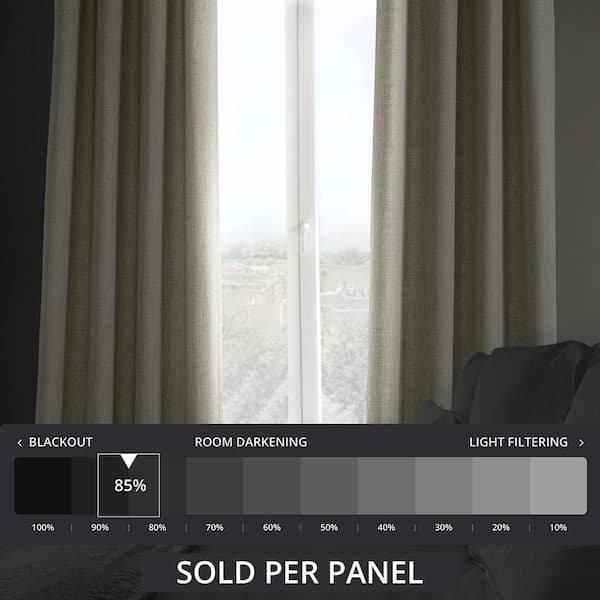 Oatmeal Faux Linen 50 in. W x 108 in. L Grommet Room Darkening Curtain (1 Panel)