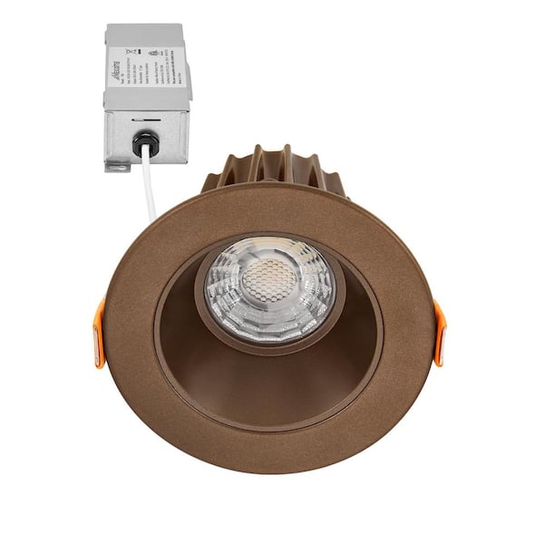 2 in. Slim Round Recessed Anti-Glare LED Downlight, Bronze Trim, Canless IC Rated, 550 Lumens, 5 CCT 2700K-5000K