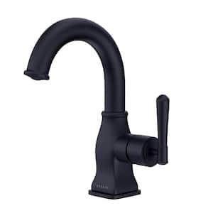 Aurora 1-Handle Single Hole Bathroom Faucet in Matte Black