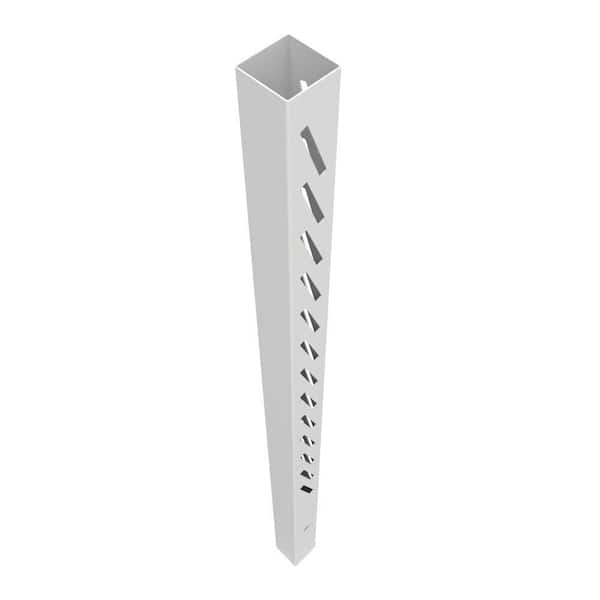 Louvered 6 in. x 6 in. x 102 in. White Inside Corner Vinyl Fence Post