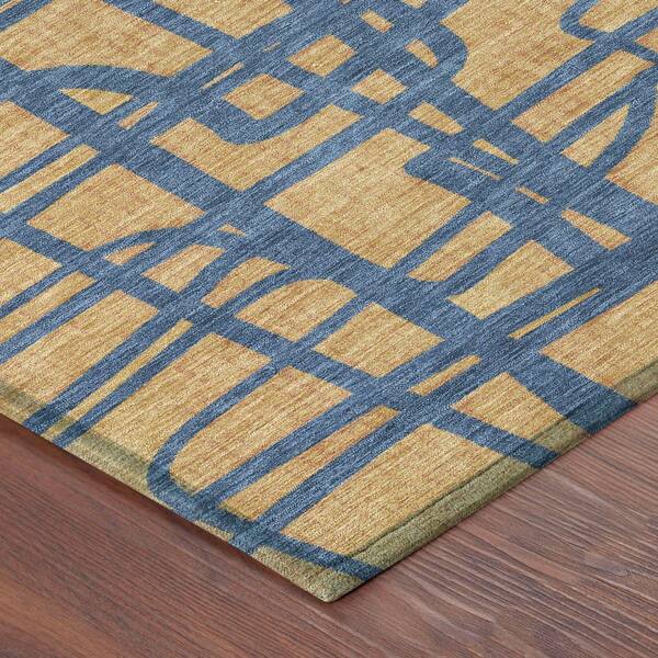Chantille Machine Washable Indoor/Outdoor Abstract ACN2491 Gold 3 ft. x 5 ft. Area Rug