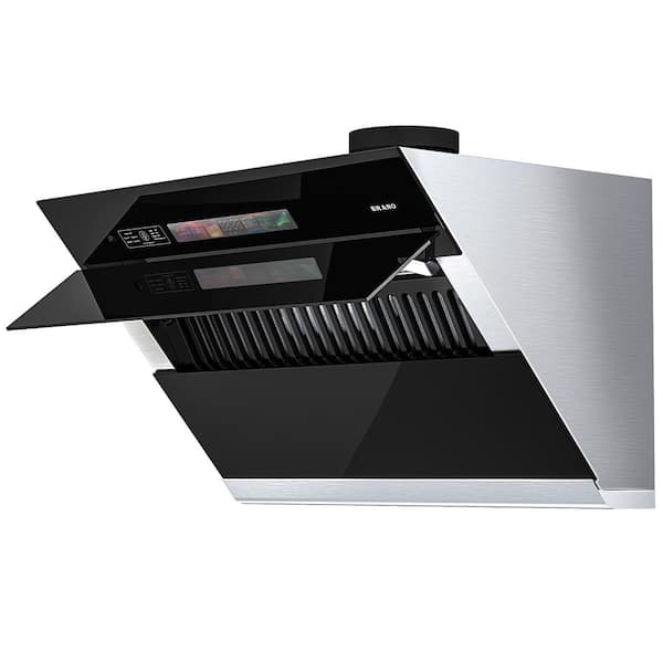 Unbranded Modern Side-Draft 30 in. Wall Mount or Under Cabinet Range Hood with Voice/Gesture Sensing/Touch Control Panel in Black