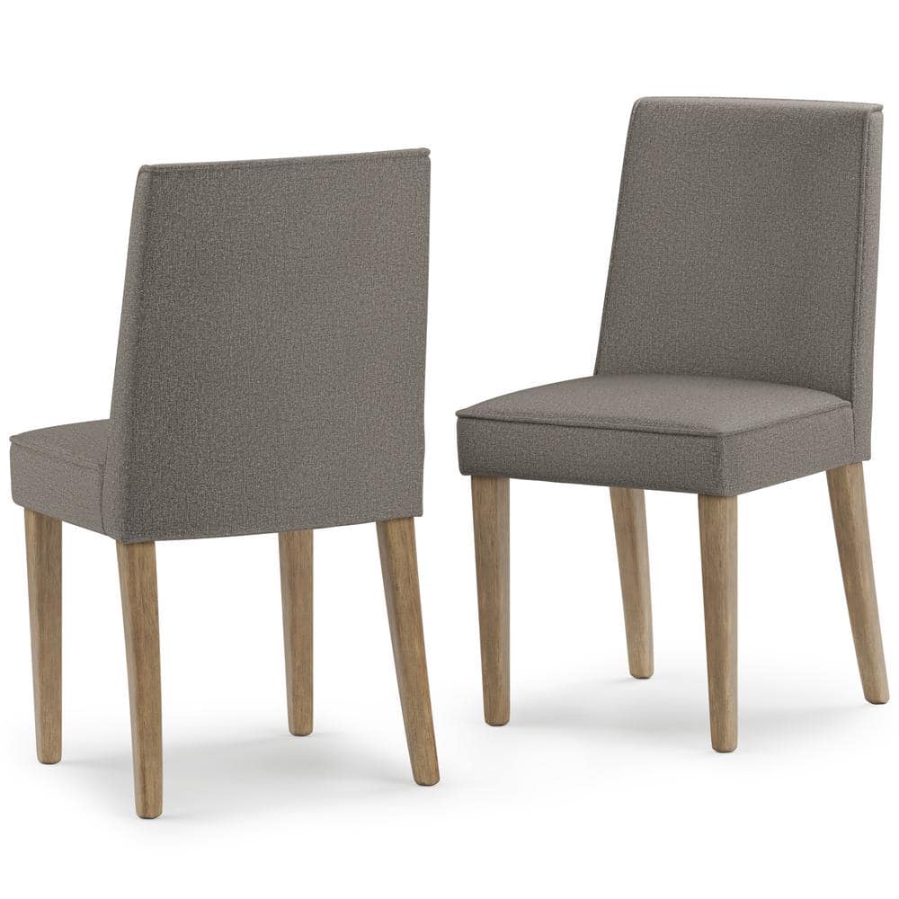 Elegant Taupe Rubberwood Upholstered High-Back Side Chair