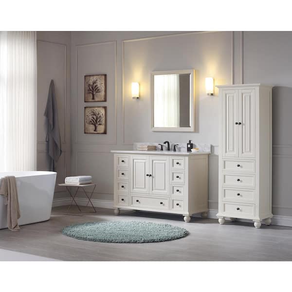 Thompson 24 in. W x 68 in. H x 16 in. D Bathroom Linen Storage Cabinet in French White Thompson 24 in. W x 68 in. H x 16 in. D Bathroom Linen Storage Cabinet in French White