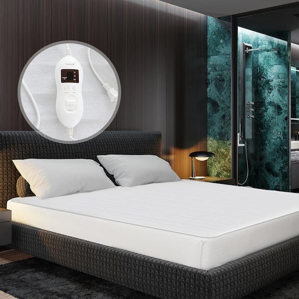 Polyester Queen Size Electric Heated Mattress Pad Electric Throw Blanket with Adjustable Temperatures Timer