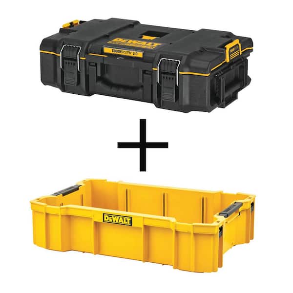 DEWALT TOUGHSYSTEM 2.0 22 in. Small Tool Box and TOUGHSYSTEM 2.0 Deep Tool Tray