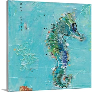 "Little Seahorse Blue" by Kellie Day Canvas Wall Art