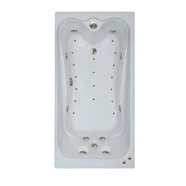 Premier 72 in. x 36 in. Acrylic Alcove Rectangular Whirlpool and Air Bathtub with Reversible Drain in White