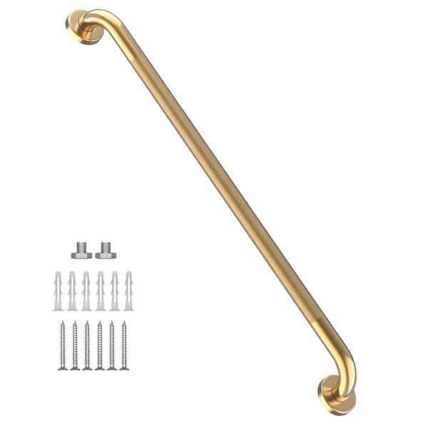 36 in. Anti Slip Grab Bar in Gold, Knurled Bathroom Balance Bar, Safety Hand Rail, Assist Bath Handle