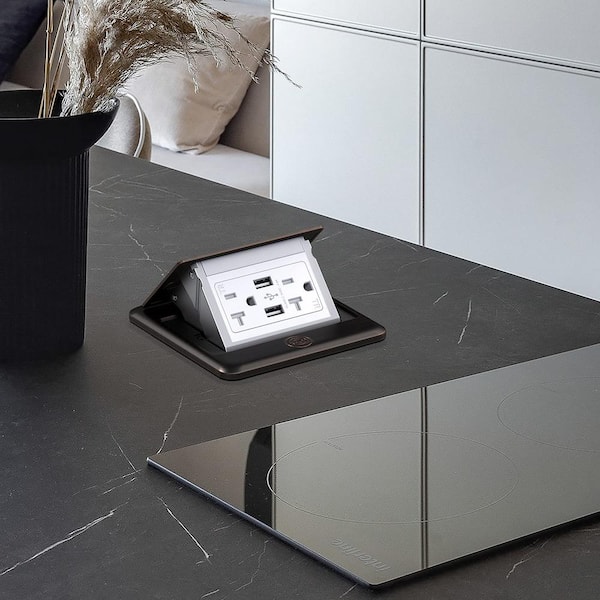 Ahfiwaso 20 Amp 120-Volts Pop-Up Floor Electrical Outlet in Oil
