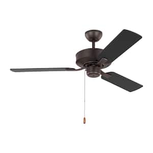 Linden 48 in. Transitional Indoor Bronze Ceiling Fan with Bronze/American Walnut Reversible Blades and Pull Chain