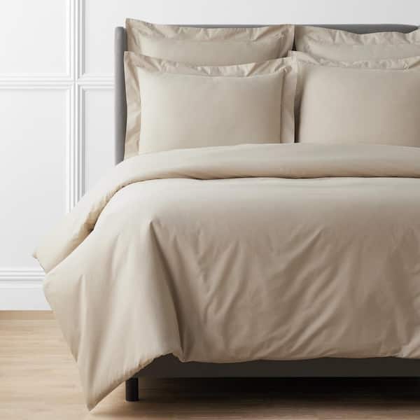 The Company Store Legends Hotel Supima Feather Grey Twin Cotton Percale Duvet Cover