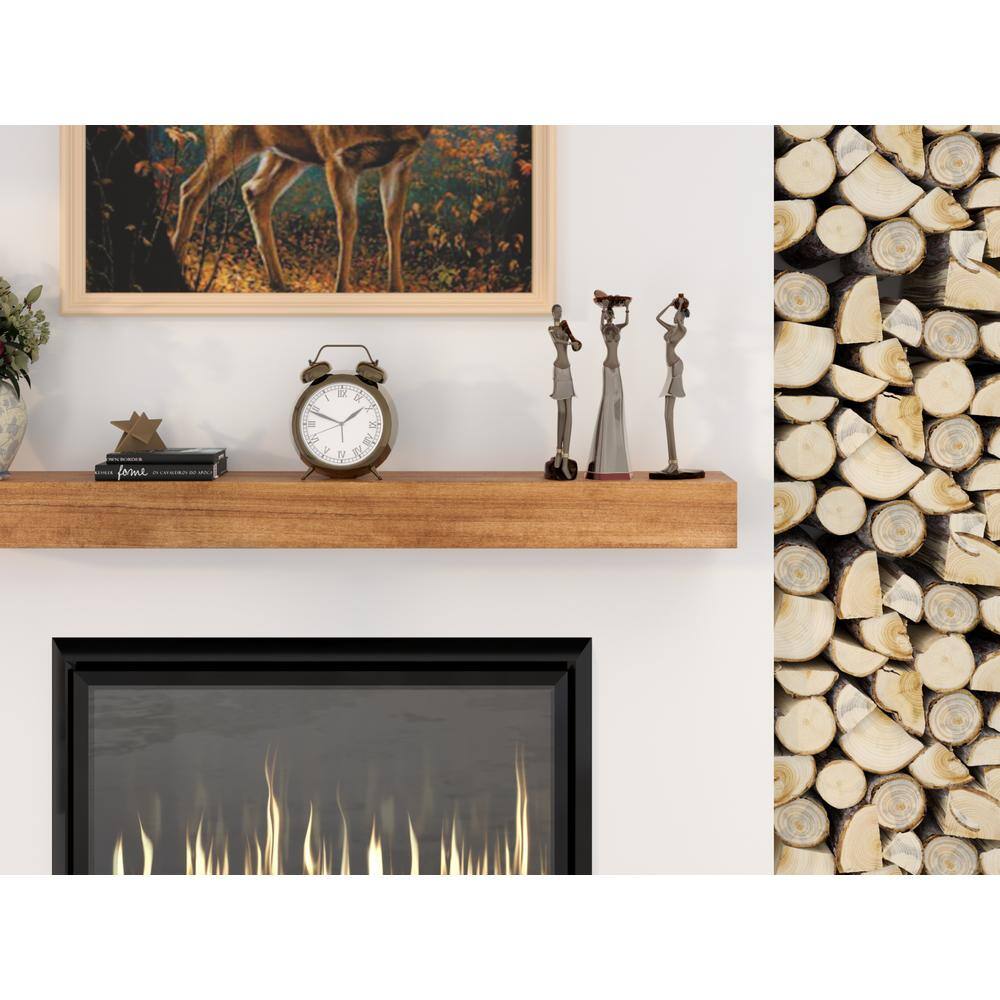 Unfinished Natural Wood Fireplace Mantel Shelf, 36" x 6.25"
