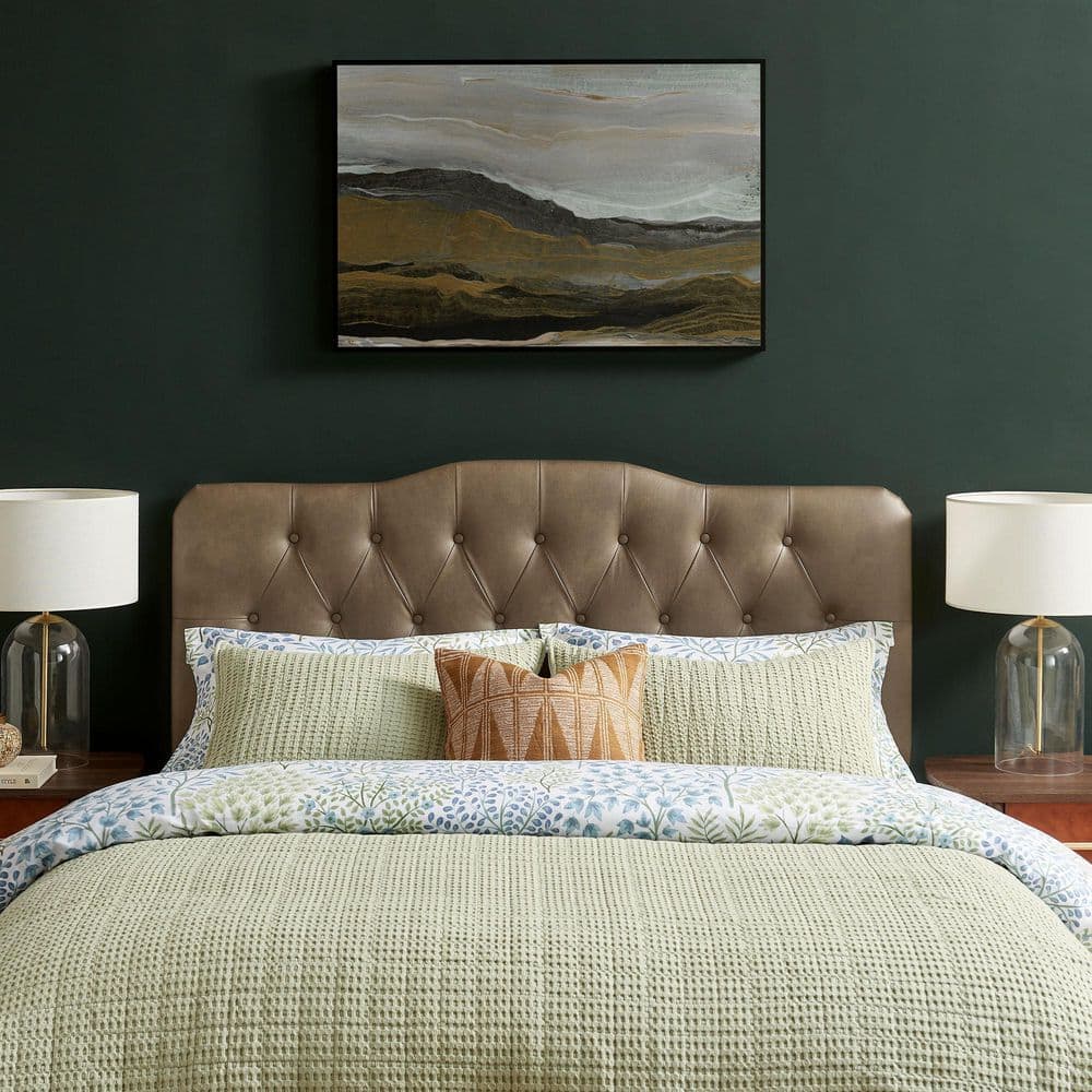 Annabel Vegan Leather Full Headboard in Mushroom Brown