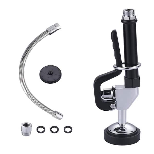 WOWOW 7/8 in. 20 UNEF Pre Rinse Spray Valve with 18.5 in. Stainless-Steel Pre Rinse Hose for Commercial Sink Faucet