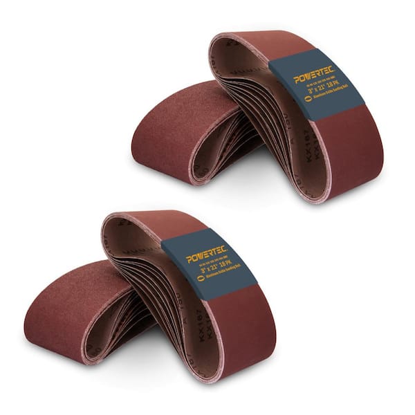 3 in. x 21 in. Sanding Belts Assortment, 6 Each of 60/80/120/180/240/400 Grits, for Portable Belt Sander (36-Pack)