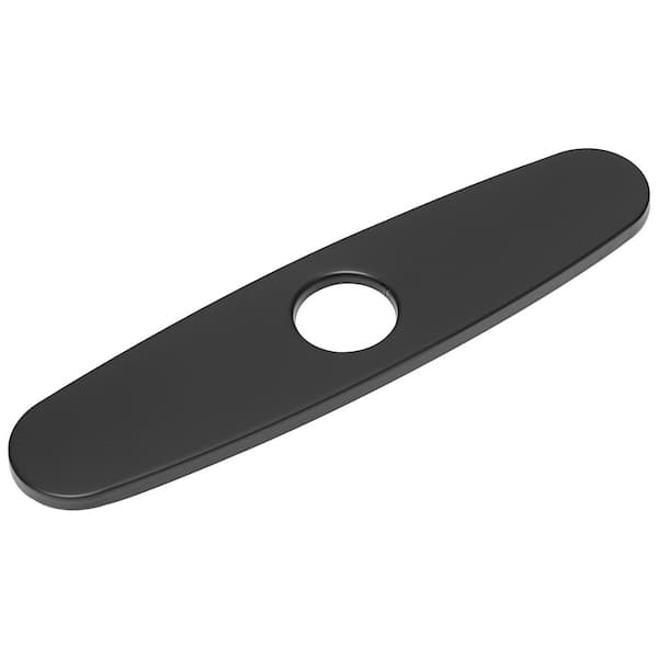 BWE 10 in. Kitchen Faucet Sink Hole Cover Deck Plate Escutcheon For 1 or 3 Hole Brass in Matte Black
