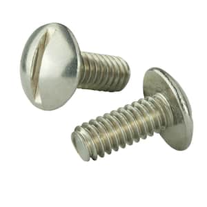 1/4 in.-20 tpi x 5/8 in. Stainless-Steel Truss Head Slotted License Plate Bolt Machine Screw (2-Piece per Bag)