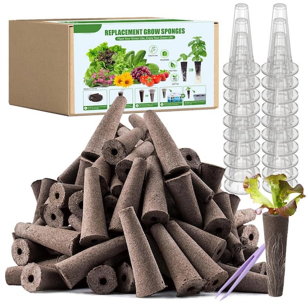 80 Sponges 20 Baskets 1 Tweezer Hydroponic Grow Kit with Seed Pods for Indoor Outdoor Garden Planting System (101-Pack)