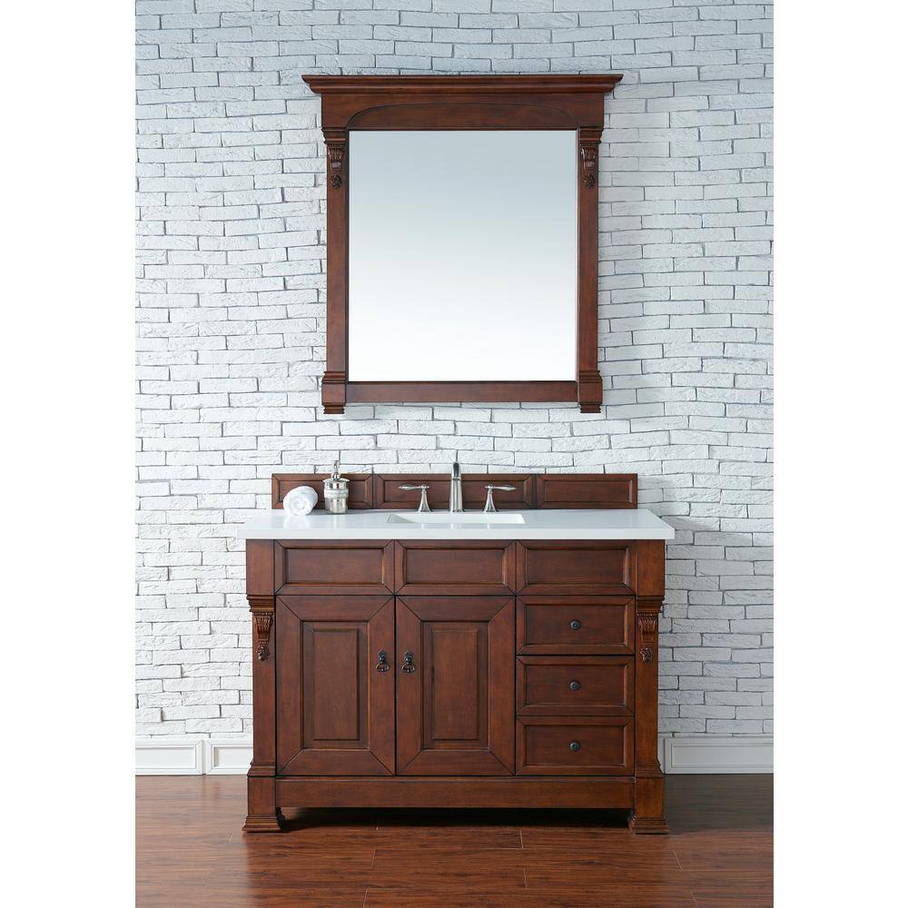Silvered Oak Rectangular Traditional Bathroom Vanity Mirror