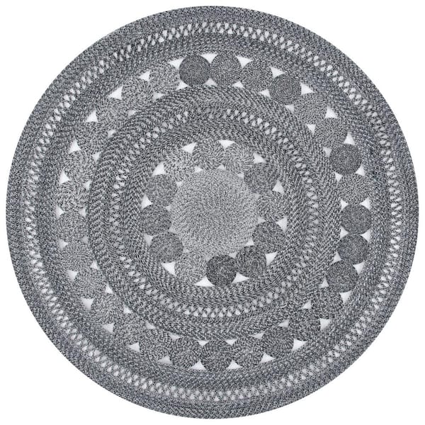 Cape Cod Charcoal 5 ft. x 5 ft. Braided Circle Round Area Rug