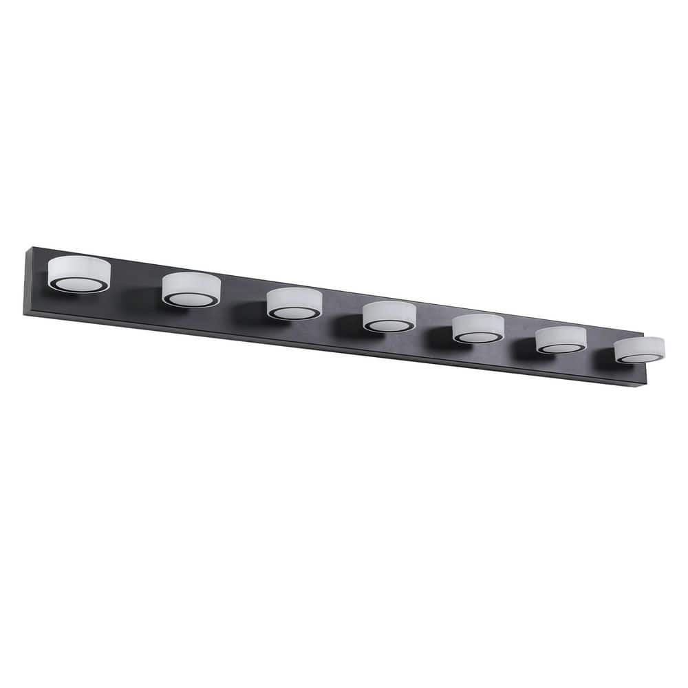 52.2 in. 7-Light Black Bathroom LED Vanity Light with Dimmable and 360° Swivel Range price history on PriceWatchPro