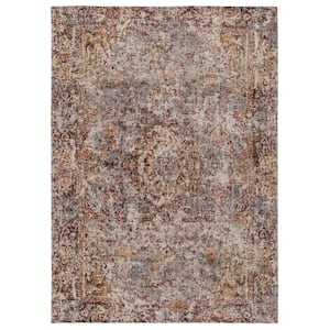 Multicolor 8 ft. x 10 ft. Distressed Artisan Old English Style Traditional Area Rug