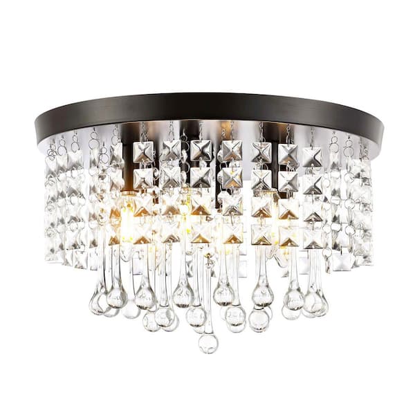 WINGBO 15 in. 6-Light Bronze Flush Mount