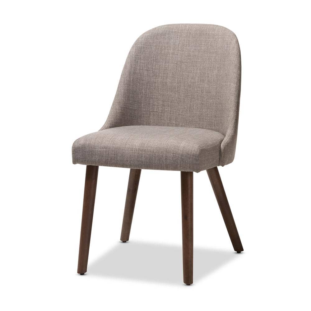 Cody Mid-Century Modern 5-Piece Dining Set in Light Grey & Walnut