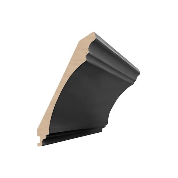 96 in. W x 4 in. D x 3.875 in. H Kitchen Cabinet Transitional Crown Molding in Deep Onyx